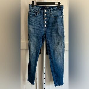 Lucky Brand Raw Hem Skinny Jeans Sz 10 Ankle